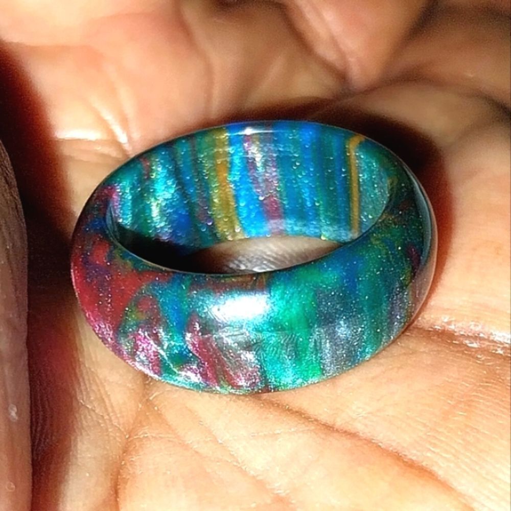 Multicolor Resin Ring sz 6